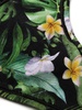 Hawaiian-print logo-waist thong