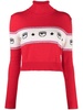 Logomania-panel roll-neck jumper