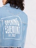 logo-print cropped denim jacket