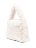 logo lettering faux-fur tote bag 