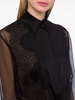 lace-panelled sheer blouse