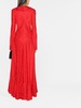 ruffled V-neck gown