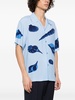 graphic-print notched-collar shirt 