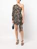 animal-print one-shoulder dress