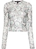 paper-print mesh T-shirt 