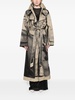 trompe l'oeil-print trench coat