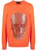 Skull print crewneck sweater