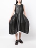 voluminous-skirt sheer-overlay dress