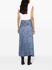 paisley-print pleated midi skirt