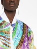 Iride-print iridescent bomber jacket