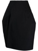 panelled wool midi skirt