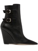 pointed-toe 100mm wedge boots