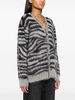 distressed zebra-print cardigan