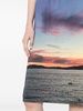 Sharon Sunset-print midi skirt