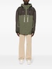 Green Colour-Block Hooded Jacket