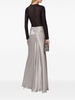 fluted satin maxi skirt