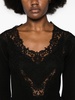 lace-panelled knitted top