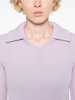 polo-collar ribbed jumper