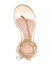 GIANVITO ROSSI Golden Leather Thong Sandals for Women with Metallic Bead Embellishment