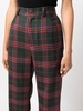 tartan-pattern high-waist trousers