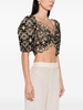 floral-detail cropped top 