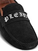 logo-plaque suede loafers