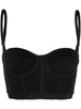 lace-detailing bustier crop top