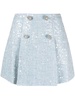 high-waist sequined bouclé miniskirt