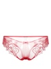 Lindie floral-embroidered tulle briefs