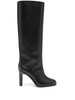 Wide Shaft leather knee-high boots