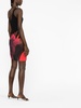 Coastline Red Queen-print draped miniskirt