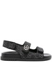 Double G-plaque denim sandals