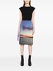 Sharon Sunset-print midi skirt