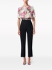 gathered-detail floral-print silk blouse