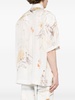 leaf-print silk shirt