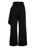 rose-appliqué wool trousers