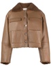 shearling-collar leather jacket 