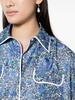 floral-print silk shirt