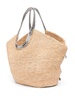 large embellished raffia tote bag