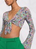 floral-print cropped wrap top