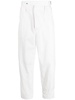 off-centre fastening straight-leg trousers