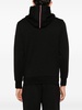 Black Logo-Applique Zip-Up Hoodie