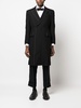 long grosgrain ribbon-trim coat