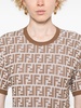 FENDI Chic Two-Tone Cotton Blend T-Shirt