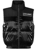 logo-print quilted gilet