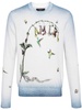 Hummingbird motif-embroidered jumper