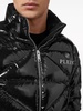 logo-plaque glossy padded jacket