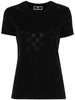 monogram-rhinestones cotton T-shirt