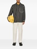 plaid-pattern virgin-wool shirt jacket