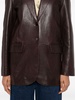 single-breasted leather blazer